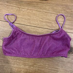 Triangle swim purple top